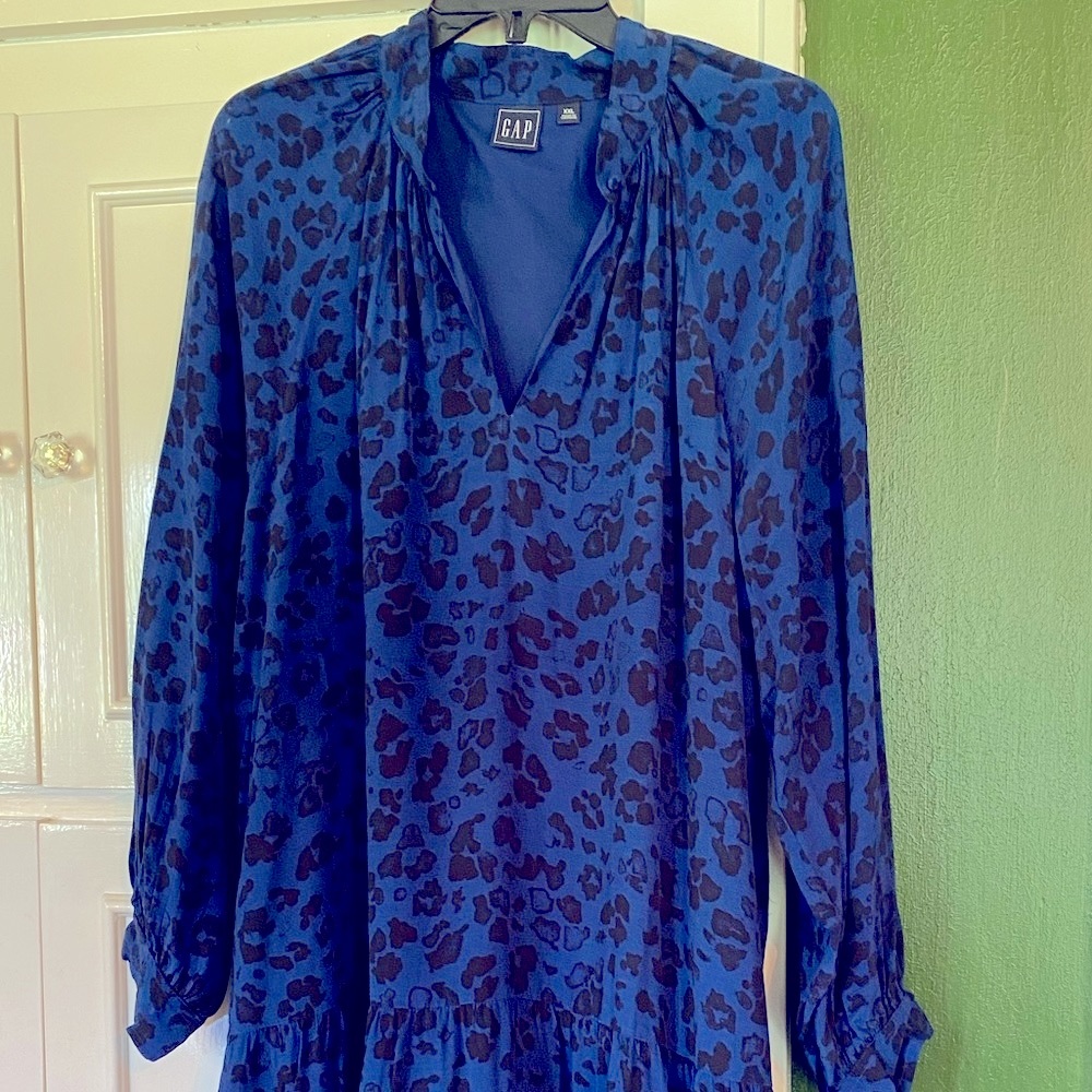 NWOT GAP cheetah navy/blk drop waist dress